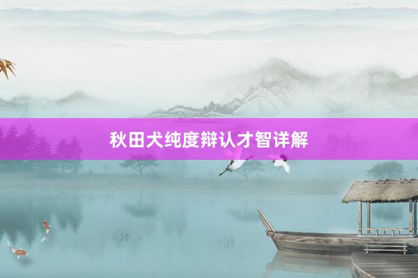 秋田犬纯度辩认才智详解